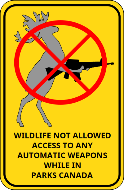 Wildlife Not Allowed To Access Automatic Weapons While In Parks Canada clipart