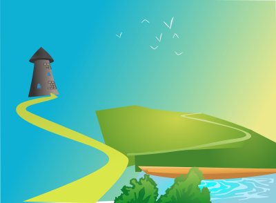 Windmill landscape no house clipart