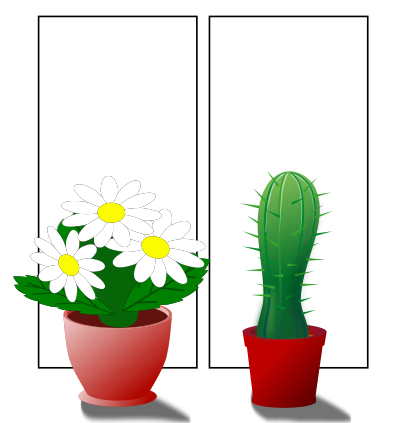 Window with plants clipart