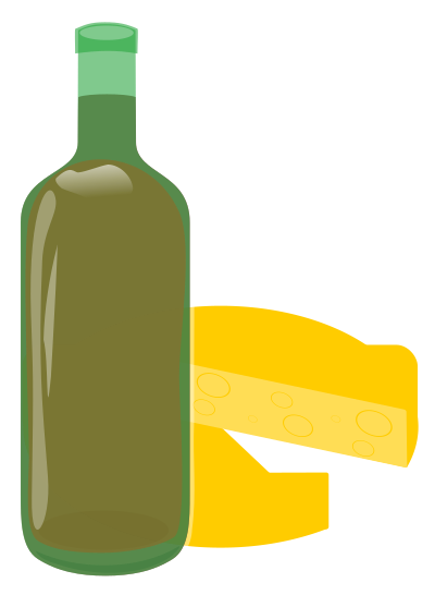 Wine and cheese clipart