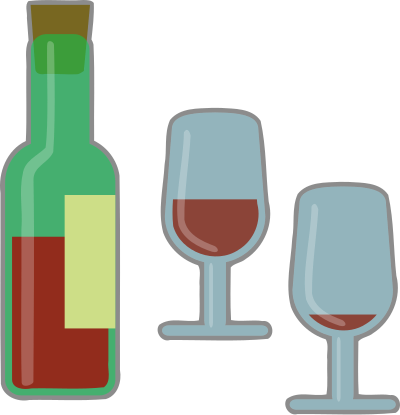 Wine and glasses clipart
