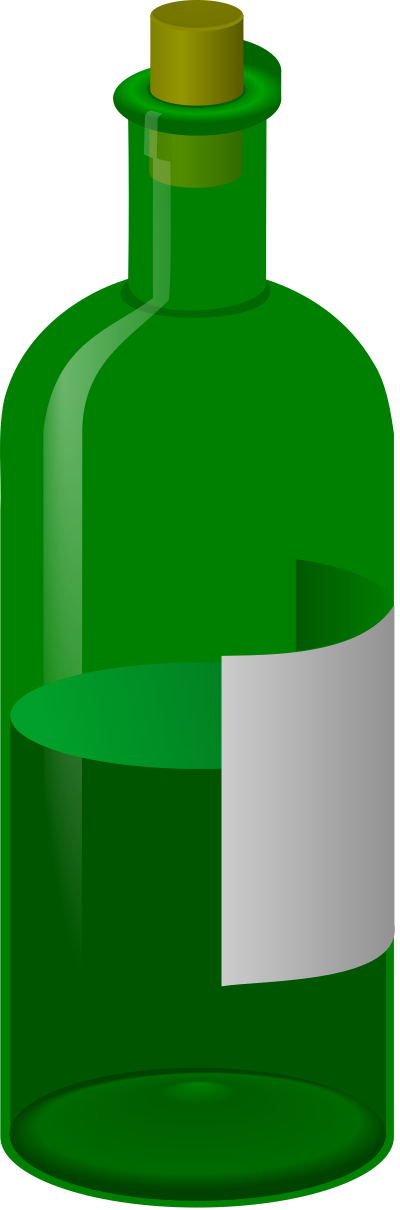Wine bottle with label clipart