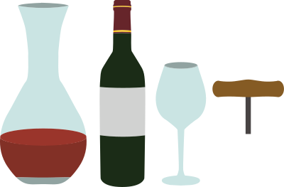 Wine Decanter and Corkscrew clipart