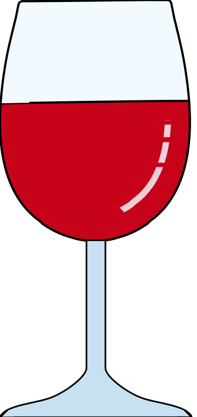 Wine glass red half full clipart