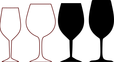 Wine glass shapes clipart