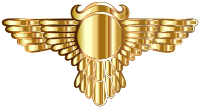 Winged Globe Gold Type III clipart