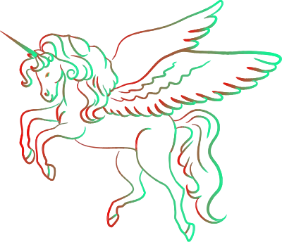 Winged unicorn (colour 2) clipart