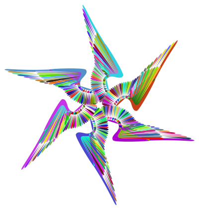 Wings Design Line Art Prismatic clipart