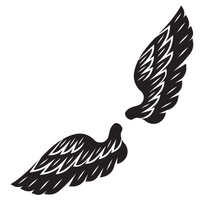 Wings silhouette graphics clipart