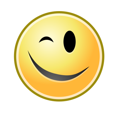 Wink Smiley yellow clipart
