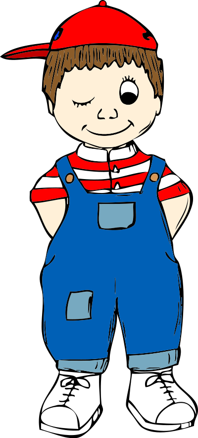 Winking boy clipart