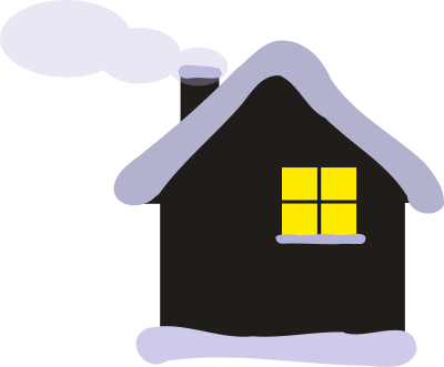 Winter cottage clipart