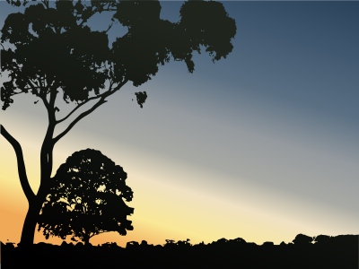 Winter Sunset in Royal Park clipart
