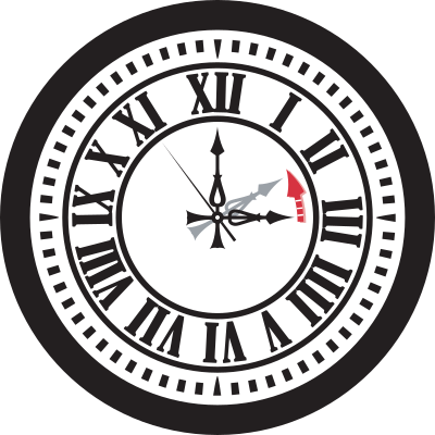 Winter time clock clipart