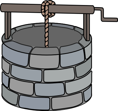 Wishing well with crank clipart