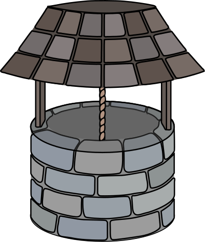 Wishing well with curved roof clipart