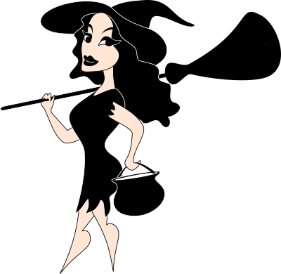 Witch in Black clipart