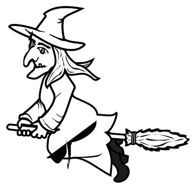 Witch - lineart clipart