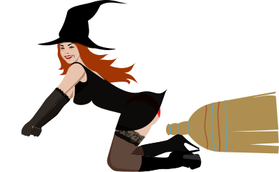Witch on broom 1 by Rones clipart
