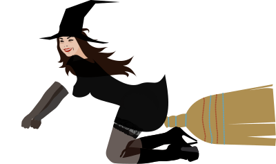 Witch on broom 3 by Rones clipart