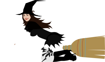 Witch on broom 4 by Rones clipart