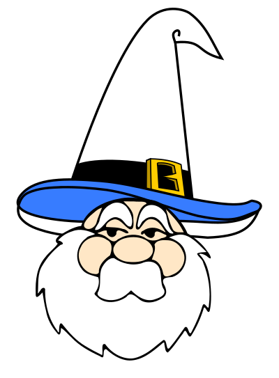 Wizard in blue hat clipart
