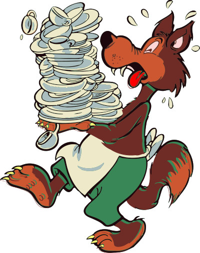 Wolf dishwasher clipart