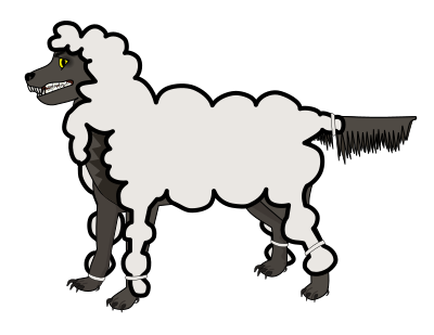 Wolf in Sheep's Clothing clipart