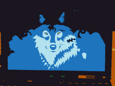 Wolf remix from camera to vector clipart