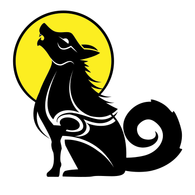 Wolf tribal style silhouette clipart
