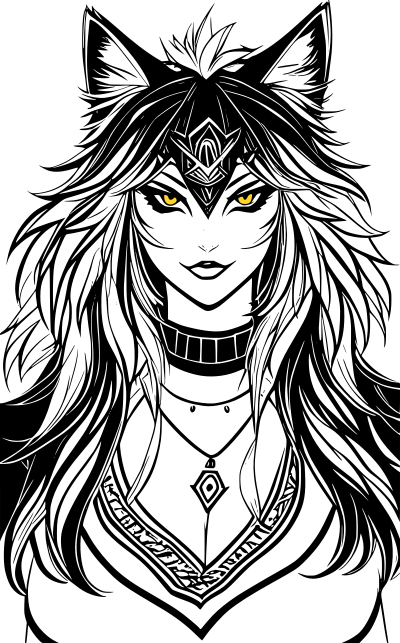 Wolf woman clipart