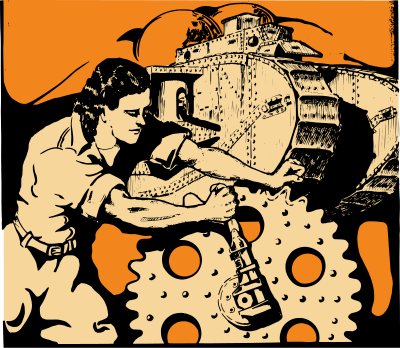 Woman and a Gear clipart