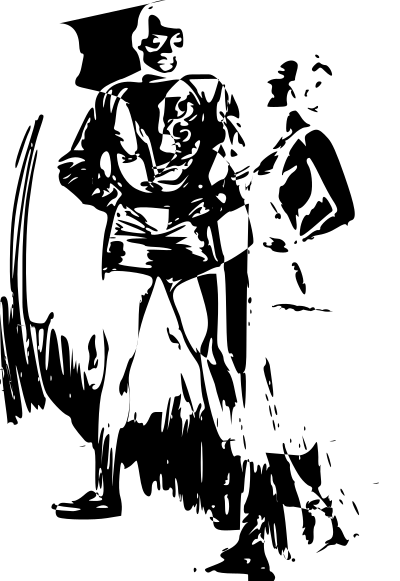 Woman and man talking clipart