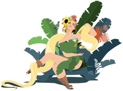 Woman And Snake By Tafadzwa Tarumbwa clipart