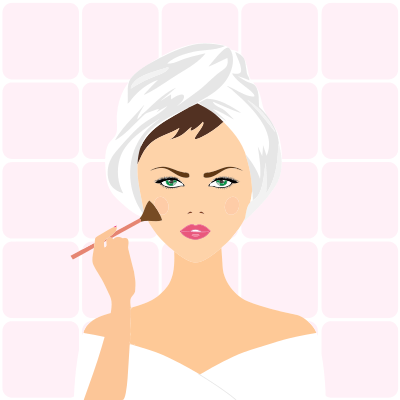 Woman Applying Makeup clipart