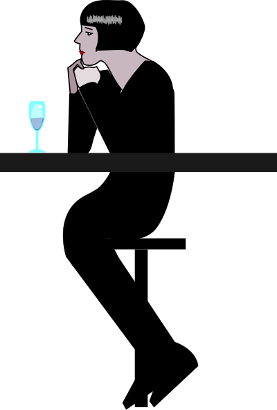 Woman At A Bar clipart