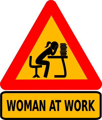 Woman at intellectual work clipart