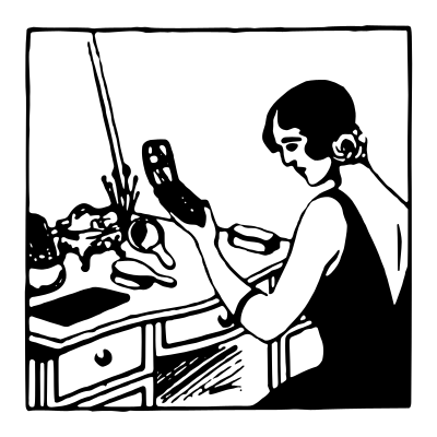 Woman at Vanity clipart