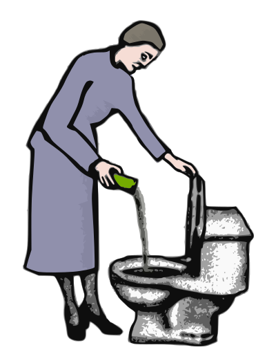 Woman Cleaning Toilet clipart