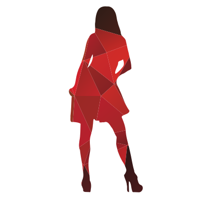 Woman colour silhouette clipart