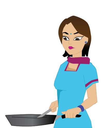 Woman cooking clipart