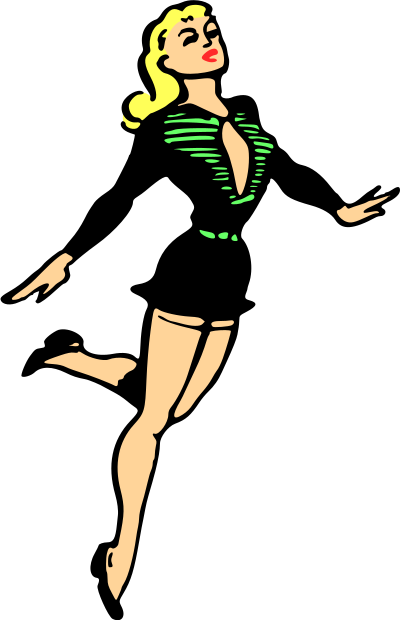 Woman dancing 5 (colour) clipart