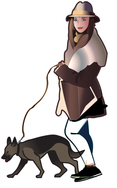 Woman Dog Walker - Remix clipart