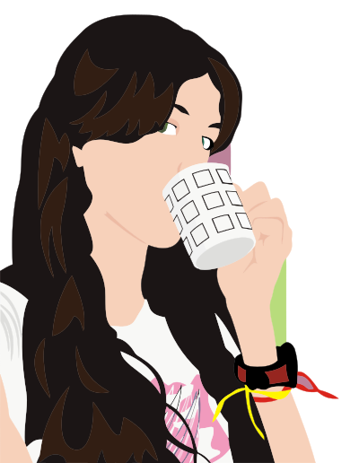 Woman Drinking From Cup clipart