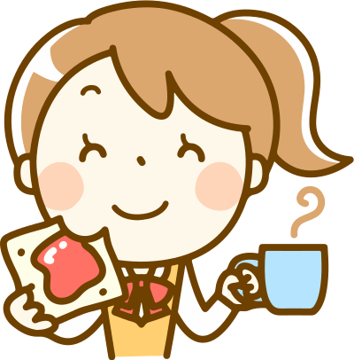 Woman eating breakfast clipart