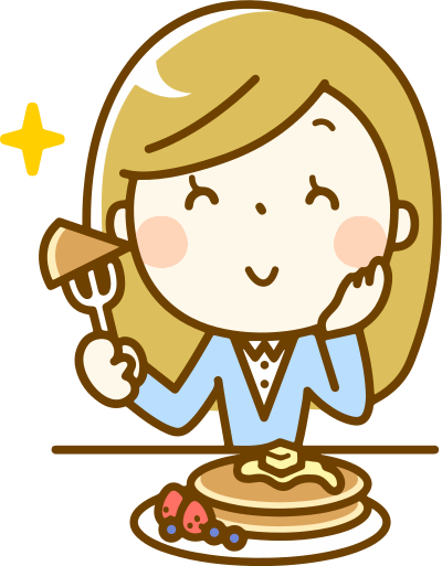 Woman Eating Pancakes clipart