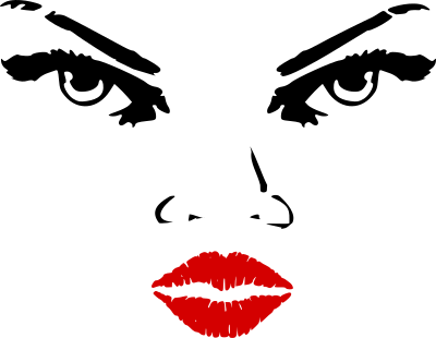 Woman eyes nose lips clipart