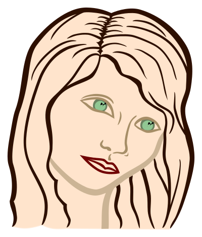 Woman face - coloured clipart