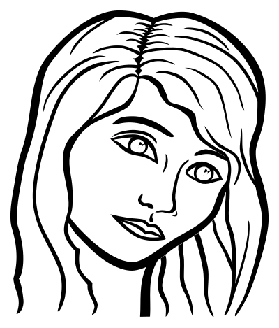 Woman face - lineart clipart