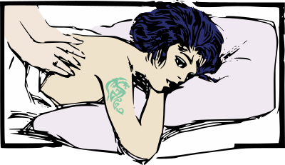 Woman Gets a Massage - Colour clipart